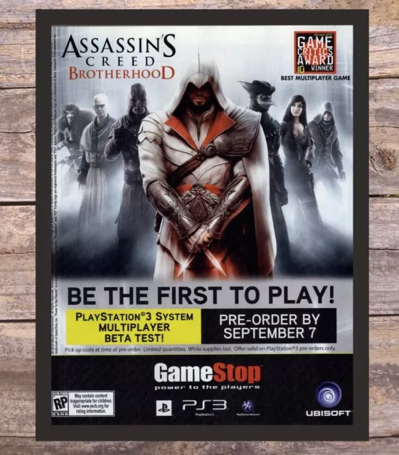 Assassins Creed Brotherhood Framed PS3 Xbox Video Game Art 2010 Vintage Print Ad