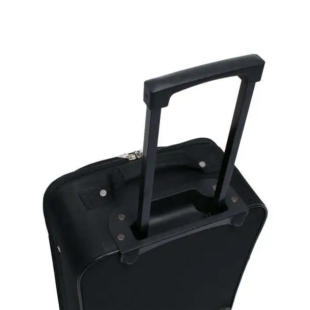 Black 18" Inches Softside Carry-on Luggage With Wheels And Metal Handle 3