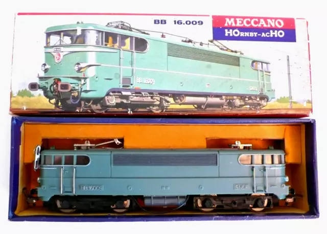 TRAINS HORNBY "acHO" MECCANO   LOCOMOTIVE  BB 16.009   PANTOGRAPHES À REVOIR