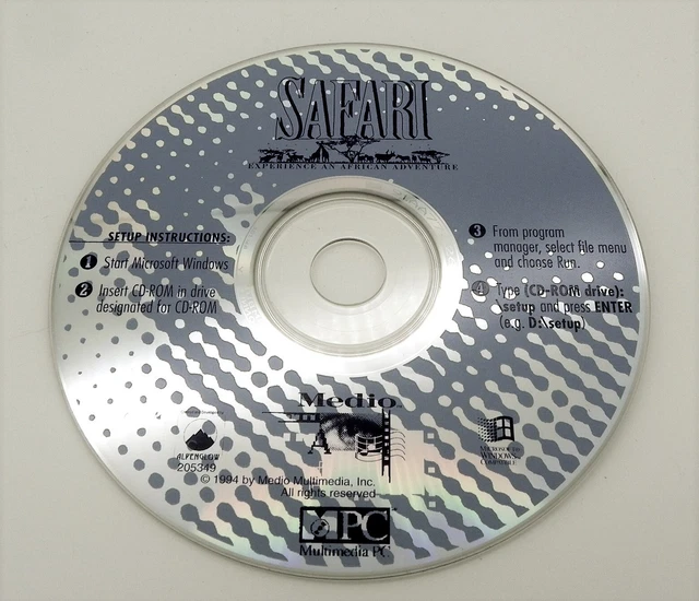 Safari Experience An African Adventure PC CD-Rom (1994, OG Windows) Disc Only
