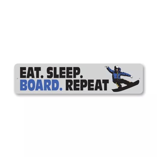 Eat Sleep Board Repeat Metal Sign
