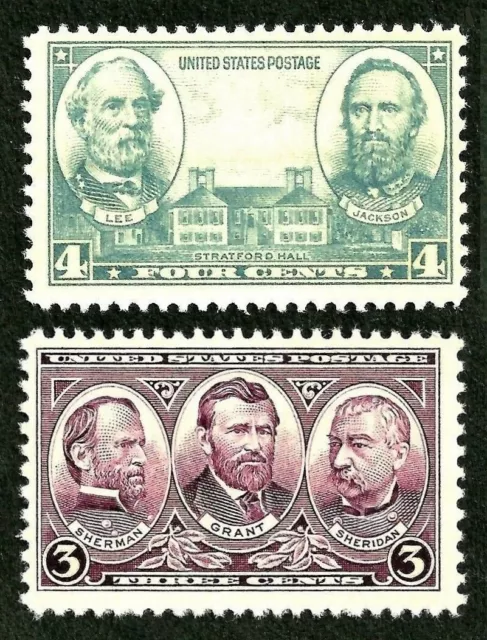 US Civil War confederate army generals Robert E Lee,Jackson, Grant... 1937 stamp