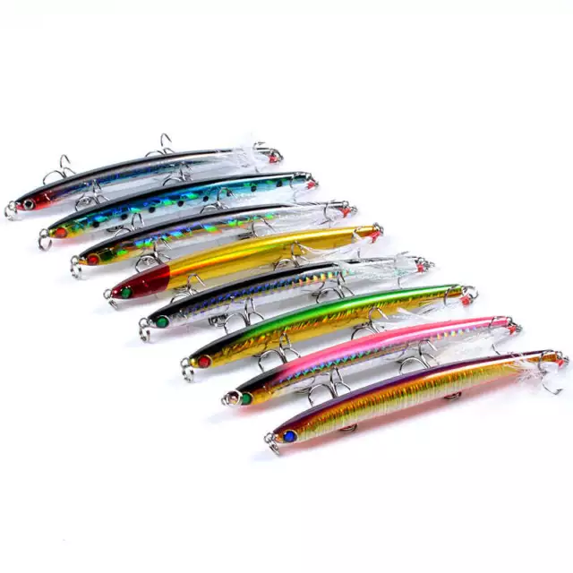 8x Popper Minnow 11.7cm Fishing Lure Lures Surface Tackle Fresh Saltwater