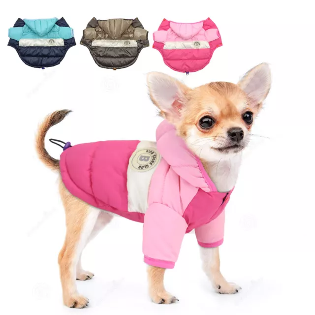 Petit Manteau Imperméable pour chien Veste d'hiver Rembourré Vêtements Chihuahua