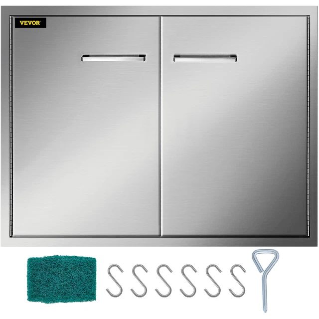 VEVOR 33" Outdoor Kitchen / BBQ Island Stainless Steel Double Access Door 23"