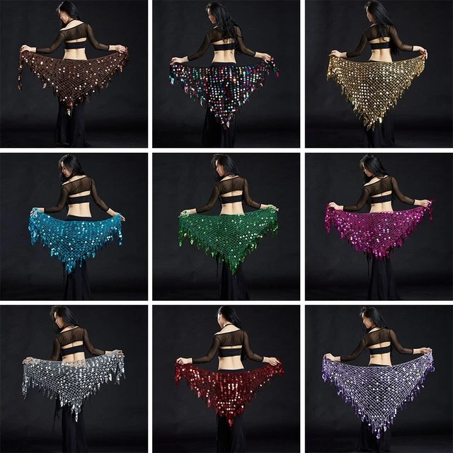Gonna da ballerina donna nappe sexy paillettes fianchi sciarpa vita catena danza ventre cintura