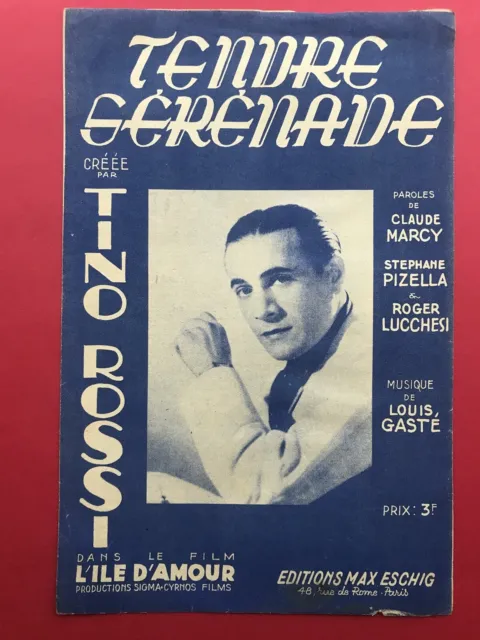 Tino Rossi Partition Chanson Tendre Serenade 1944