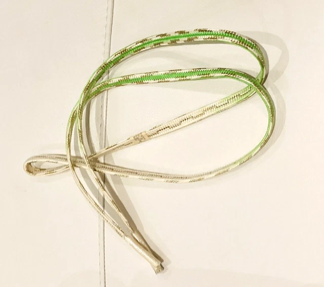 INUTILIZZATO Cavo Obijime Vintage Giapponese Lime/Avorio/Oro Seta Per Kimono Kitsuke