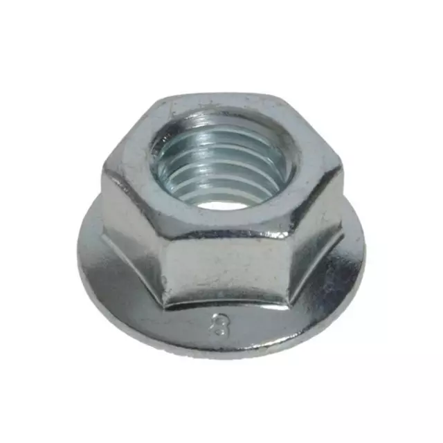 Pack Size 100 Zinc Plated Hex Flange M8 (8mm) Metric Serrated Class 8 Nut