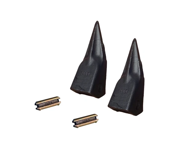 2 BACKHOE, EXCAVATOR, Skid Bucket Tiger Rock Teeth w Pins 230TL