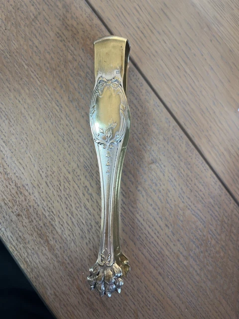 PINCE À SUCRE CHRISTOFLE Patte de lion Paris Poinçon Balance metal argenté EUR 18,00 - FR