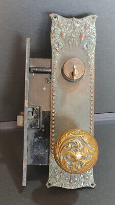 Beautiful Art Nouveau door lock and knobs. Corbin 1900