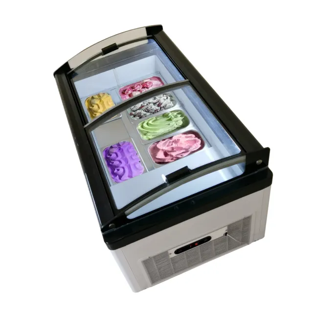 ITALIAN ICE CREAM Display Freezer/Small Refrigerated Display Case 6 ...