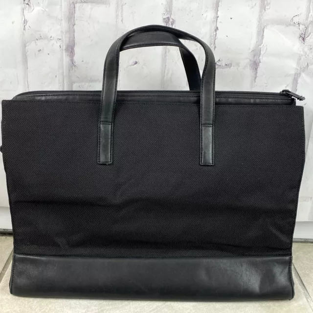 TUMI Black Ballistic Nylon Slim Laptop Hand Bag with Leather Trim Purse