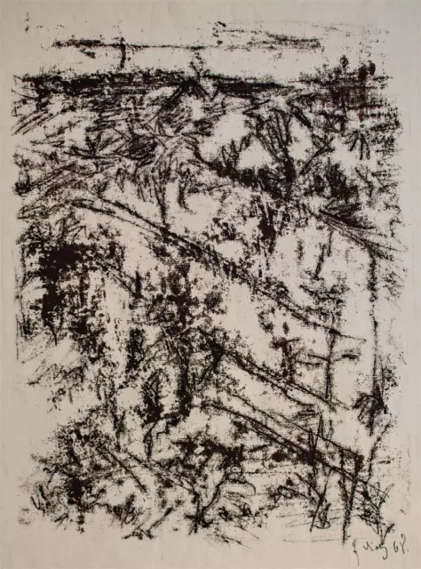 Erich Dietz Abstrakt Ostdeutsche Kunst Postwar signiert Monotypie 1968