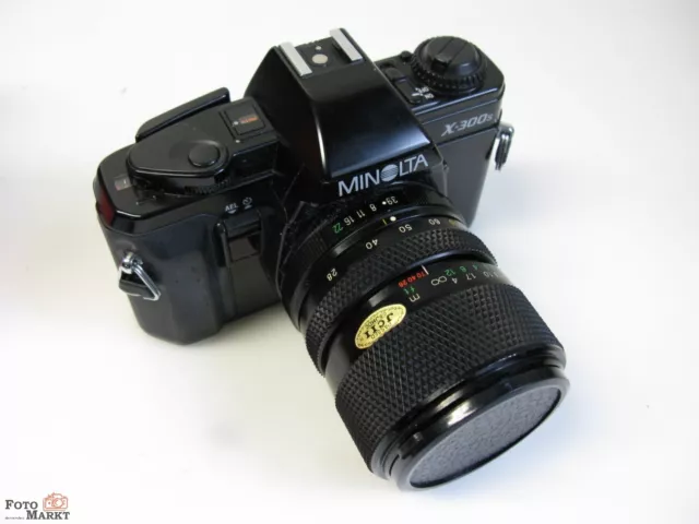 Kit: Minolta X-300s SLR + Zoom + Objetivo Macro Soligor 28-70 Multi Coated Lente