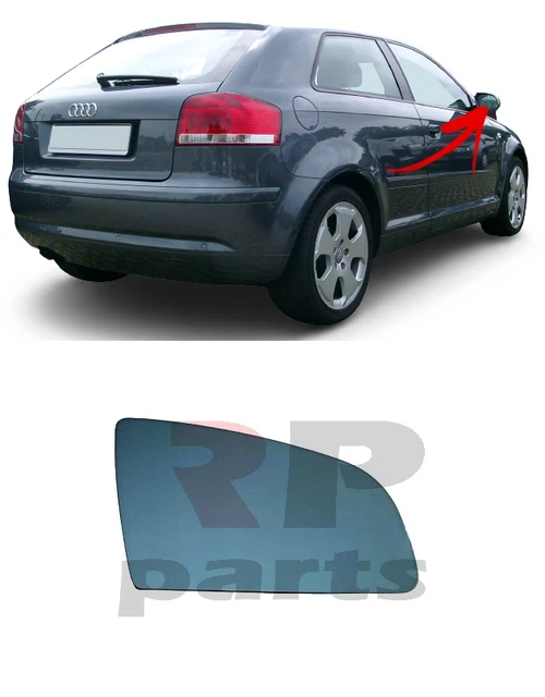 Paire Miroirs Rétroviseurs Bleu Dégivrant Pour Audi A3 A4 A6 A8 - Asphérique Convexe, Gauche + Droit, Compatible Phase 2