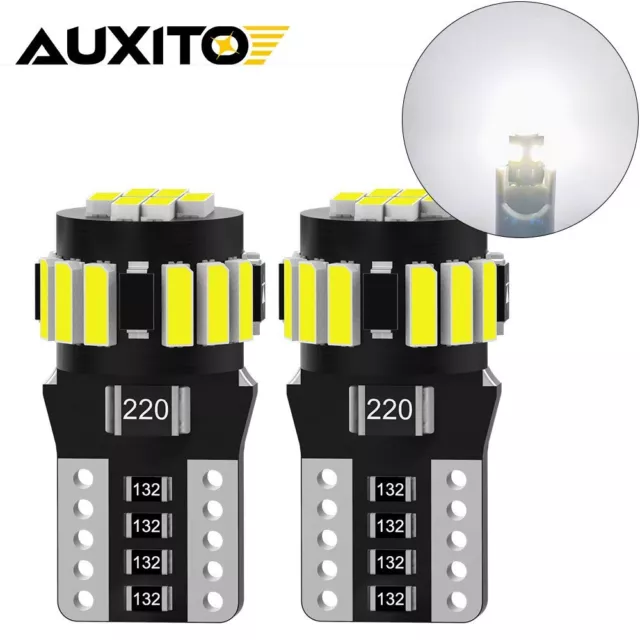 AUXITO 2XCar Bulbs T10 W5W 501 Led Error Free Canbus Xenon White Side Light Bulb