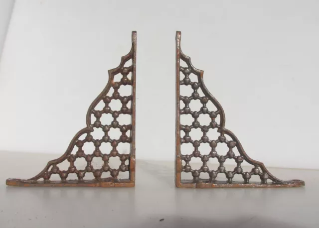 Small Vintage Iron Cistern Shelf Brackets Holders Shelve Old 6"D