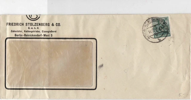 Germany 1948 Berlin Overprint Friedrich Stolzenberg & Co. Stamps Cover Ref 24024
