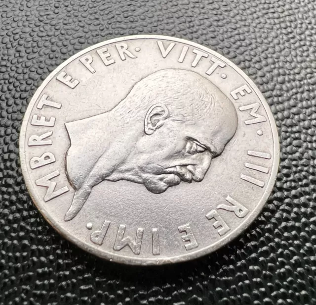 Albania 10 Lek Silver Coin Made In Italy 1939 Very Fine