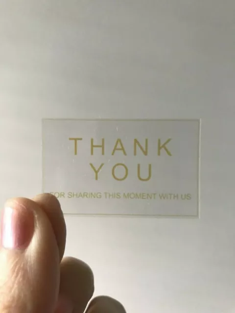 50x Clear Rectangle Thank You Stickers | Wedding Favor Box Favor Bag Gift Label