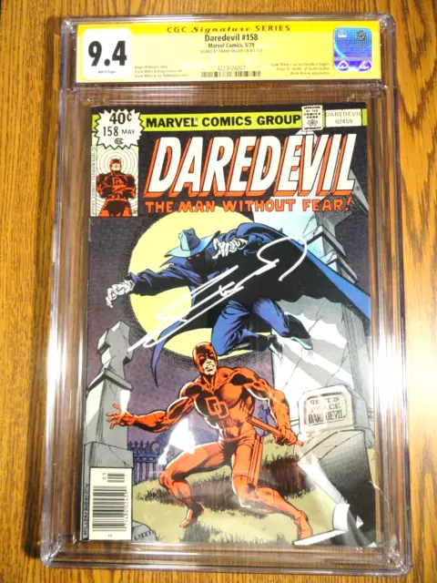 Daredevil #158 Frank Miller Signature Cgc 9.4 NM Fm Run Begins Clé 1st Pr Marvel