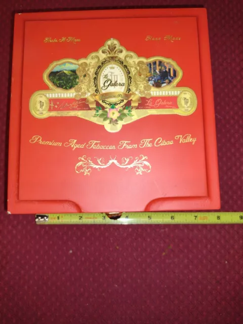 La Galera Tabacalera Palma Red Cigar Box / Size: 8 x 8 x 3 / EMPTY! NO CIGARS