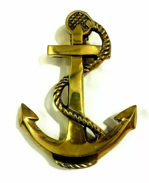 Nautical Antique Brass Anchor Ship's Rope Design Door Knocker Home Decor