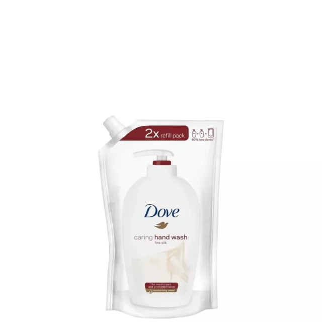 8,72 €/L- 5x Dove Jabón de Mano Paquete de Recarga Cuidado Lavado de Manos-Seda Fina-500ml