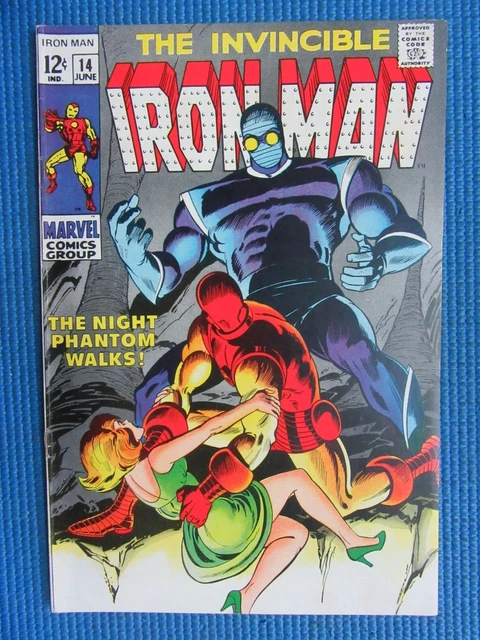 Invincible Iron Man # 14 - (Vf-) -Origin/1St App The Night Phantom-Johnny Craig