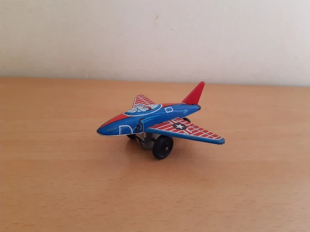 Avion En Tôle USAF à Friction / Jouet Ancien