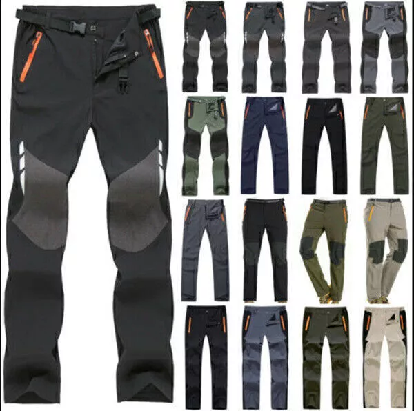 Herren Damen Cargohose Wasserdichte Regen Motorrad Wandern Arbeitshose Angeln DE