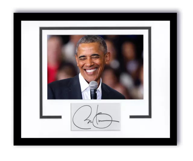 Barack Obama Autographed Signed 11x14 Framed Photo USA President ACOA