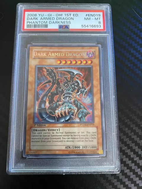 PSA 8 Dark Armed Dragon Secret Rare 1st Edition PTDN-EN019 Yugioh