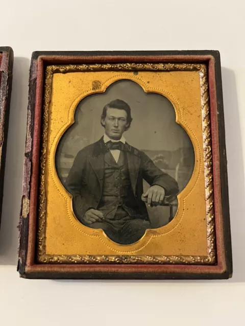 1850s daguerreotype Photo - Handsome Young Man - Split Case
