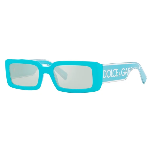 New Authentic DOLCE&GABBANA DG6187 334665 Azure/Light Blue Mirrored Silver 53...