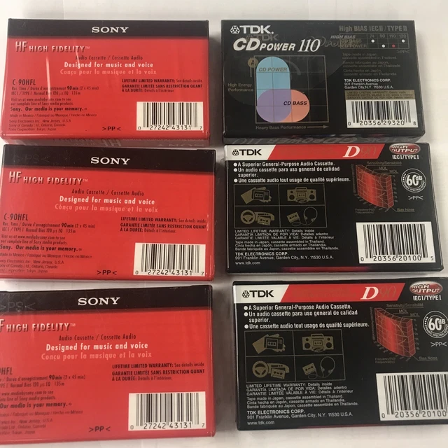 SONY HF 90 High Fidelity Normal Bias Cassette 90 min Lot Of 3 With