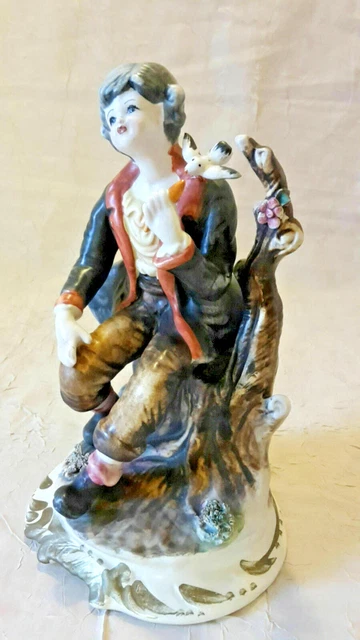 ANCIENNE STATUETTE FEMME Porcelaine Biscuit Polychrome Capodimonte Viertasca 154403222090