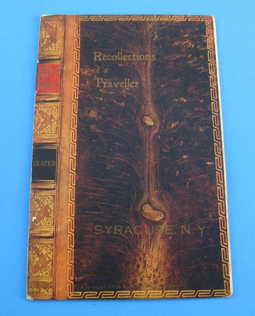 Syracuse NY Novelty Postcard Book 8 Views Recollections of a Traveler Old Street