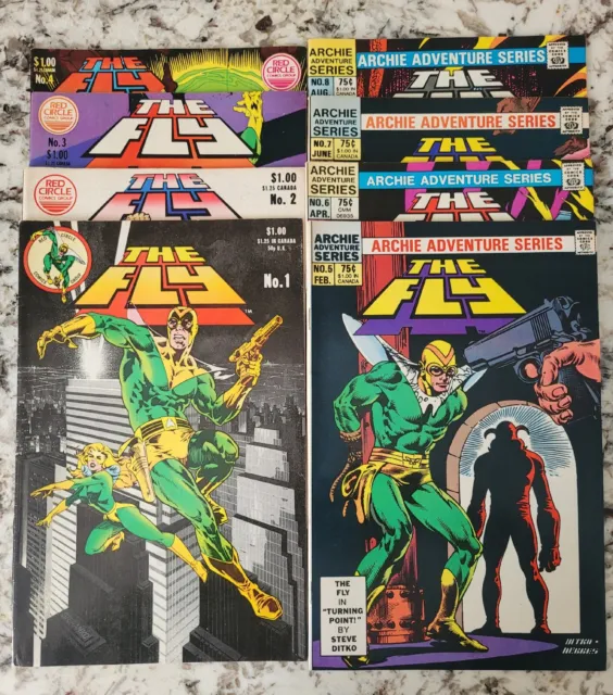 Comic books "The Fly"  #'s 1-8 Red Circle/Archie Adventure Comics 1983-1984