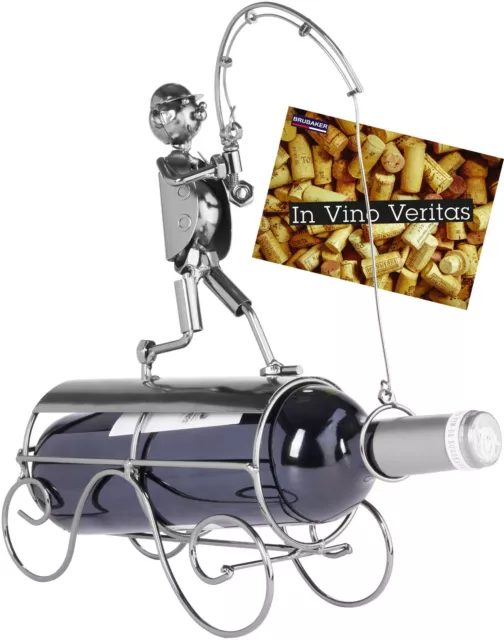 BRUBAKER Porte-bouteille De Vin Camion De Pompier - Extincteur Avec Pompier En Métal Avec Carte De Vœux Pour Cadeau De Vin