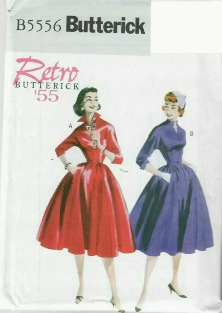 🧵👗✂5556 Patron Retro Butterick Reedition Patron Robe Elegante 1955  36 Au 50