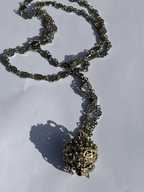 SAUTOIR ANCIEN EN argent massif long collier silver necklace 19th EUR 89,00 - FR