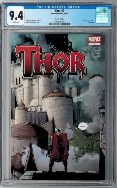 Thor #2 CGC 9.4 (Oct 2007, Marvel) Olivier Coipel wraparound cover, 2nd printing