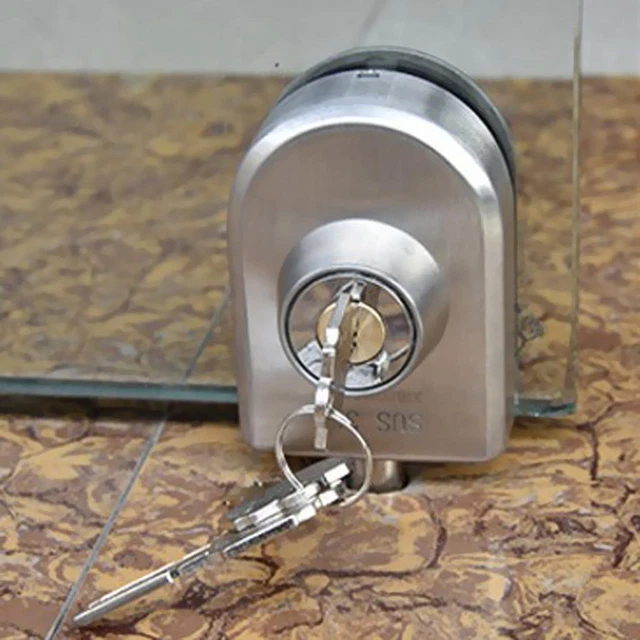 Serratura antiporta in acciaio inox per spessore 10 mm-12 mm