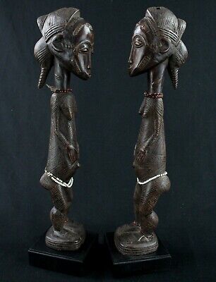 Art African tribal - Couple Binoculars Asia Usu Baoulé Ball Akan - 45,5 CMS