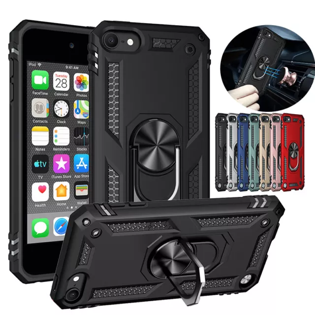 For iPod Touch 5th 6th 7th Gen Hybrid Shockproof Magnetic Ring Stand Case Cover
