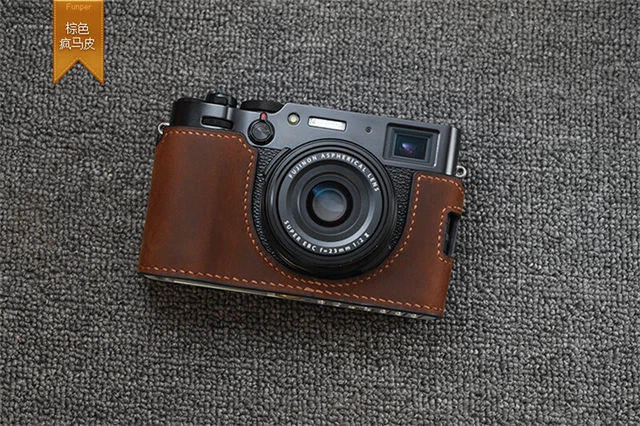 Handmade Genuine Leather Half Case Cover For Fujifilm X100V Camera