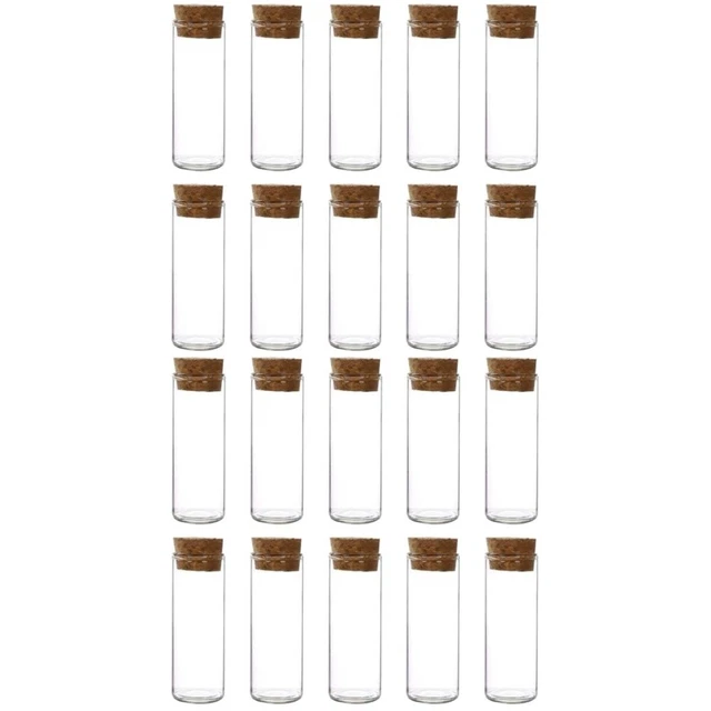 20 pcs  Cork Borosilicate Glass Storage Test Tubes Multifunctional Test Bottles